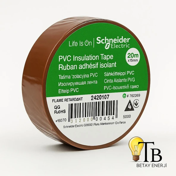 SCHNEIDER ELECTRIC Kahverengi PVC Elektrik Bandı 5'Lİ 19 mm x 20 m ürün görseli 1