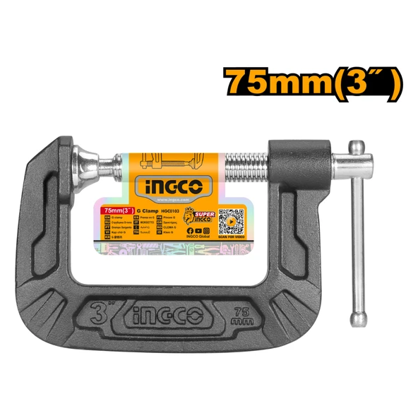 Ingco HGC0103 3"/75mm Endüstriyel G Tip İşkence ürün görseli 1