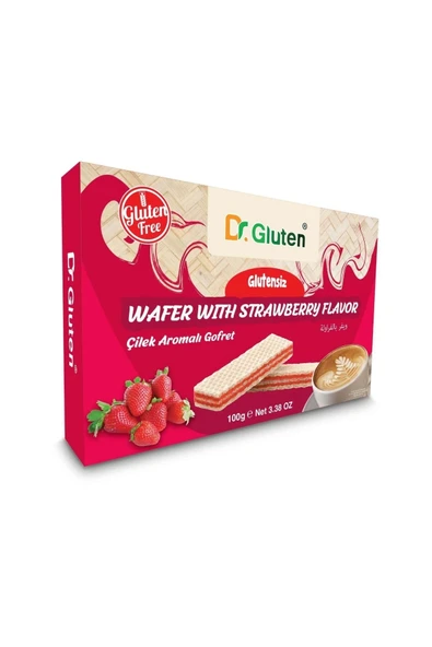 Dr.Gluten Dr. Gluten Glutensiz Çilekli Gofret 100 G ürün görseli 1