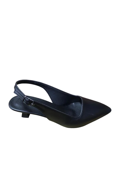 Kadın Arkası Açık Burnu Kapalı Kısa İnce Topuk Stiletto ürün görseli 1