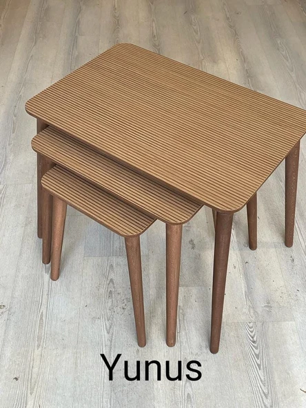 Modern Ahşap Zigon Sehpa Takımı 3'lü ürün görseli 1