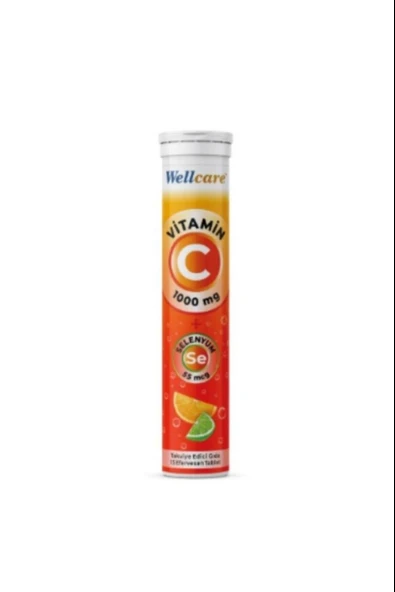 Wellcare Vitamin C 1000 mg + Selenyum 15 Efervesan Tablet ürün görseli 1