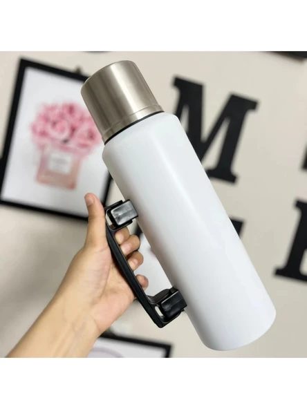 Cooker 1.5 Lt Kulplu Paslanmaz Çelik Termos - Resim 5