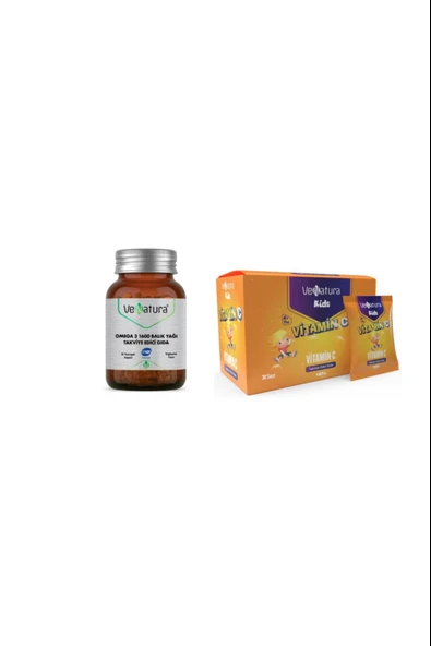Venatura Omega 3 1600 Balık Yağı 30 Yumuşak Kapsül+ Çocuklar Için C 30 Saşe ürün görseli 1