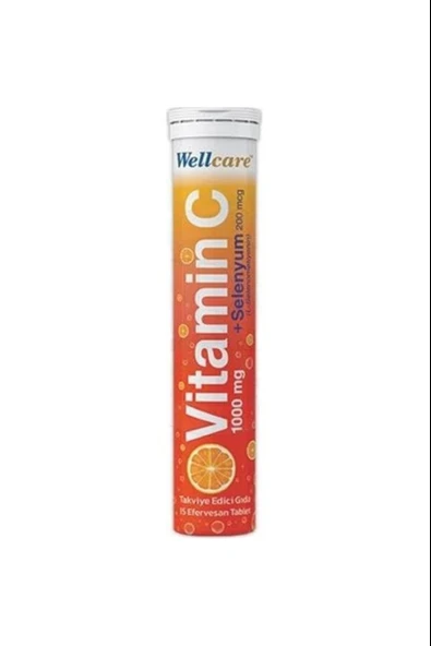 Wellcare Vitamin C 1000 mg + Selenyum 15 Efervesan Tablet ürün görseli 1