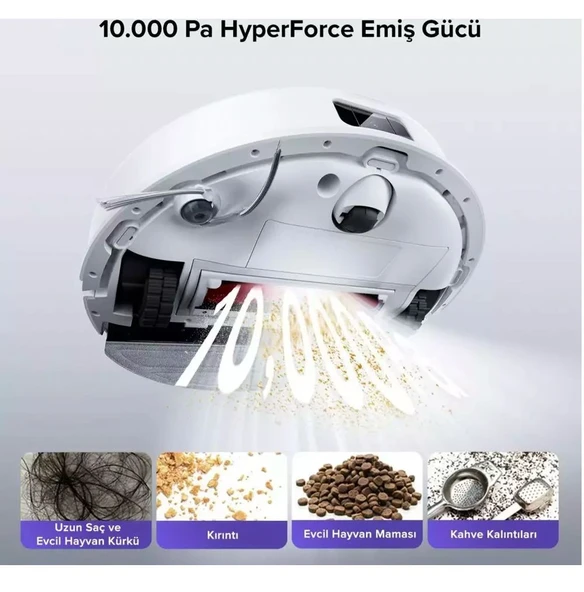 Roborock S8 Pro Plus Çöp İstasyonlu Akıllı Robot Süpürge Beyaz - Resim 3