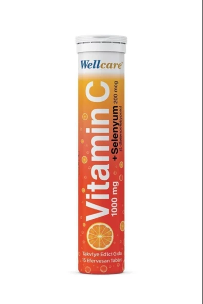 Wellcare Vitamin C 1000 mg + Selenyum 15 Efervesan Tablet ürün görseli 1