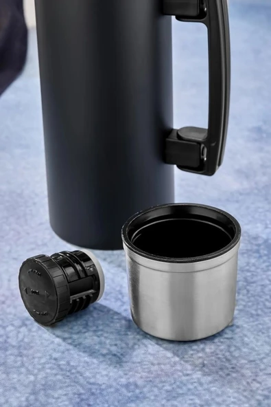 Cooker 1.5 Lt Kulplu Paslanmaz Çelik Termos - Resim 2