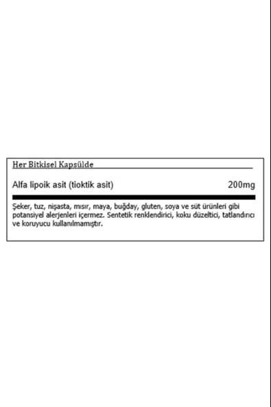 Solgar Alpha Lipoic Acid 200 mg 50 Kapsül - Resim 2