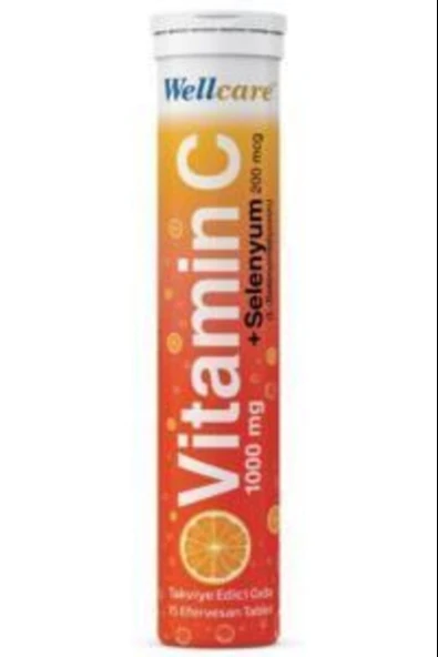 Wellcare Vitamin C 1000 mg + Selenyum 15 Efervesan Tablet ürün görseli 1