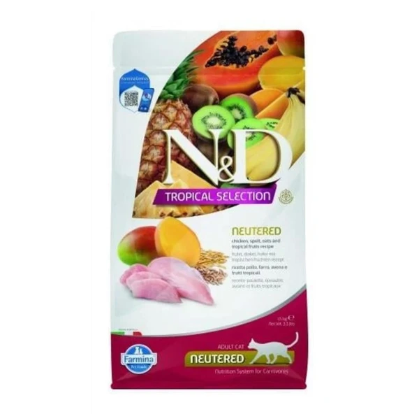 N&D Tropical Selection Tavuklu 1.5 kg Kısırlaştırılmış Yetişkin Kedi Maması ürün görseli 1