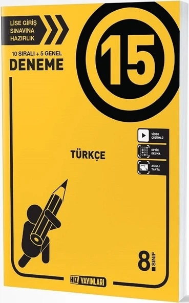 Hız Yayınları 8. Sınıf Türkçe 15 Deneme ürün görseli 1