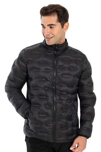 Crozwise Erkek Dolumlu Mont siyah 5031-10 ürün görseli 1