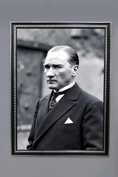 Atatürk Portresi Dijital Baskılı Kadife Kumaş Çerçeveli Tablo TBL0041 RENKLİ 50 X 70 ürün görseli 1