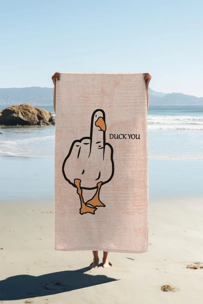 Dijital Baskı Plaj Deniz Havlusu Ördek Desenli Peştamal HVL0134 RENKLİ 80 X 160 ürün görseli 1