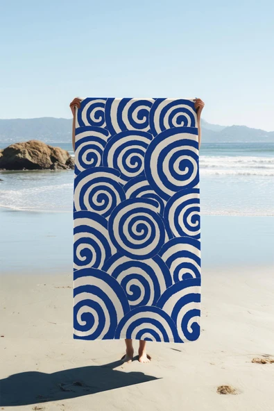 Dijital Baskı Plaj Deniz Havlusu Modern Desenli Peştamal HVL0216 RENKLİ 80 X 160 ürün görseli 1