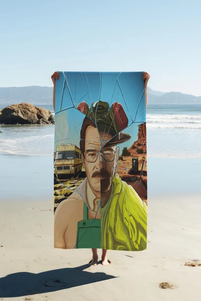 Dijital Baskı Plaj Deniz Havlusu Breaking Bad Desenli Peştamal HVL0028 RENKLİ 80 X 160 ürün görseli 1