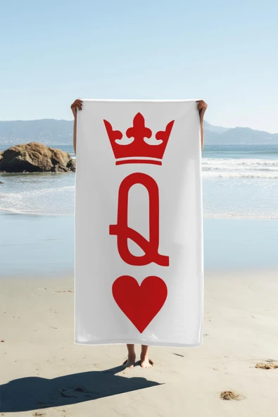 Dijital Baskı Plaj Deniz Havlusu Queen Desenli Peştamal HVL0099 RENKLİ 80 X 160 ürün görseli 1
