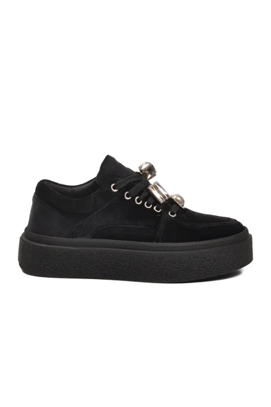 Guja Siyah Nubuk Bağcıklı Yüksek Taban Kadın Sneaker 25K475 Z ürün görseli 1