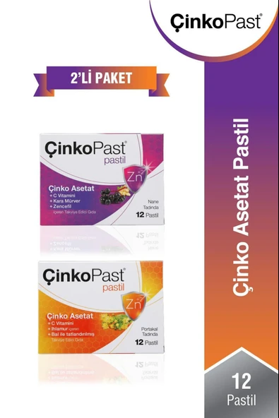 Çinkopast Portakallı 12 Pastil-Çinkopast Nane 12 Pastil ürün görseli 1
