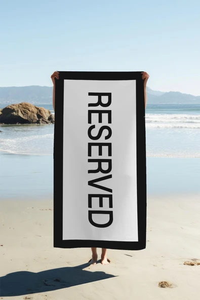 Dijital Baskı Plaj Deniz Havlusu Reserved Desenli Peştamal HVL0011 RENKLİ 80 X 160 ürün görseli 1