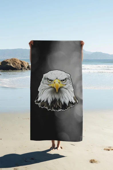 Dijital Baskı Plaj Deniz Havlusu Genç Sportif Kartal Desen Peştamal HVL0237 RENKLİ 80 X 160 ürün görseli 1