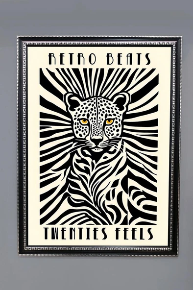 Modern Leopar Desenli Dijital Baskılı Kadife Kumaş Çerçeveli Tablo TBL0077 RENKLİ 50 X 70 ürün görseli 1
