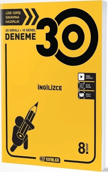 Hız Yayınları 8. Sınıf İngilizce 30 Deneme ürün görseli 1