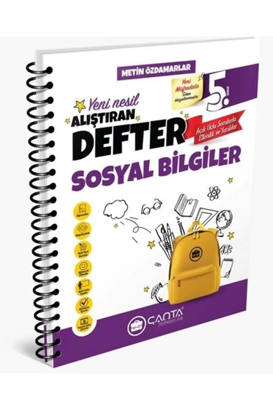 5. Sınıf Sosyal Bilgiler Okula Yardımcı Alıştıran Defter / Çanta Yayınları / 9786256137059 ürün görseli 1