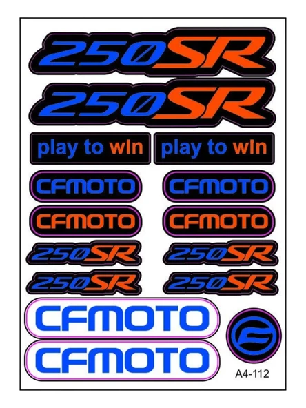 CF MOTO 250SR STİCKER SETİ TURUNCU ürün görseli 1
