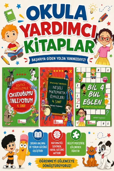 Ata 4.Sınıf Bil Bul Eğlen+Okuduğumu Anlıyorum+Neşeli Matematik Öyküleri ürün görseli 1