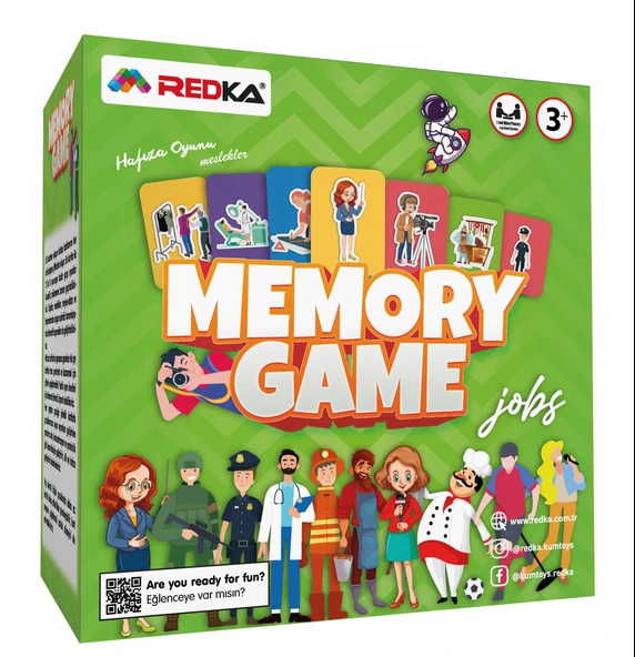 Redka Hafıza Kartları Meslekler - Redka Hafıza Oyunu Memory Oyunu - Eğitici Kart Oyunu ürün görseli 1