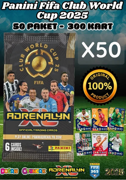 Panini FIFA Club World Cup 25 Trading Cards (50 Paket) - Fifa Dünya Kupası 2025 Trading Futbolcu Oyuncu Kartı Panini ürün görseli 1