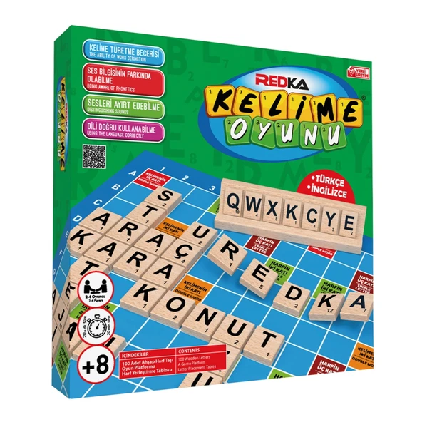 Ahşap Kelime Oyunu Oyunu - Akıl ve Zeka Oyunu - Scrabble Oyunu - Redka Kelime Oyunu - Strateji Oyunu ürün görseli 1