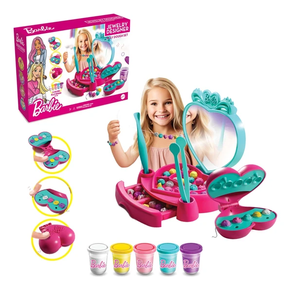 Barbie Takı Tasarla Hamur Seti 280 Gr. - Oyun Hamuru Seti - Hamur Setleri - Hamur Kalıpları - Barbie Hamur Seti ürün görseli 1