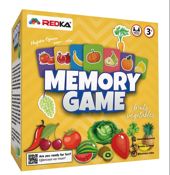 Redka Hafıza Kartları Meyveler ve Sebze - Redka Hafıza Oyunu Memory Oyunu - Eğitici Kart Oyunu ürün görseli 1