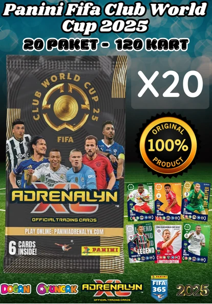 Panini FIFA Club World Cup 25 Trading Cards (20 Paket) - Fifa Dünya Kupası 2025 Trading Futbolcu Oyuncu Kartı Panini ürün görseli 1