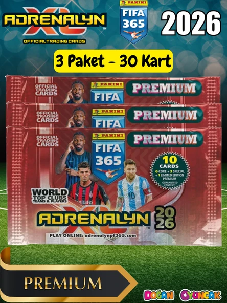 Panini FIFA 365 Adrenalyn XL 2026 Premium Kart (3 Paket) - Futbolcu Kartları - Trading Oyuncu Kartı - Fifa Oyuncu Kartı ürün görseli 1