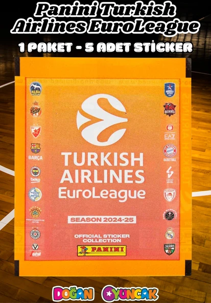Turkish Airlines Euroleague Çıkartma Paketi (1 Paket) - Basketbol EuroLeague Sticker Çıkarmaları Panini Basketbol ürün görseli 1