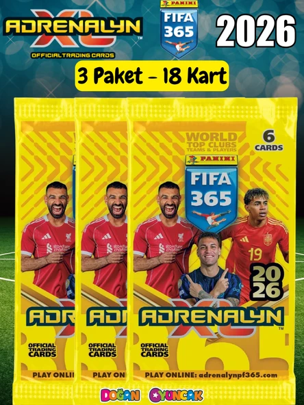 Panini FIFA 365 Adrenalyn XL 2026 Trading Kart (3 Paket) - Futbolcu Kartları - Trading Oyuncu Kartı - Fifa Oyuncu Kartı ürün görseli 1