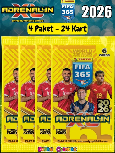 Panini FIFA 365 Adrenalyn XL 2026 Trading Kart (4 Paket) - Futbolcu Kartları - Trading Oyuncu Kartı - Fifa Oyuncu Kartı ürün görseli 1
