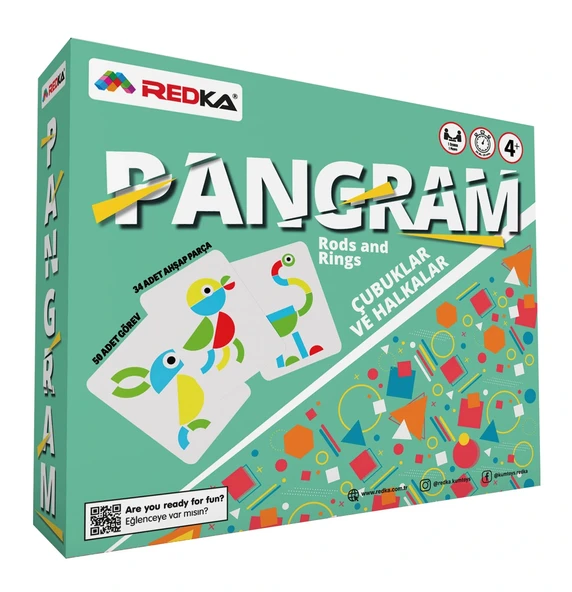 Redka Pangram Çubuklar ve Halkalar - Redka Tangram Oyunu - Akıl ve Zeka Oyunu - Görsel Zeka Oyunu ürün görseli 1