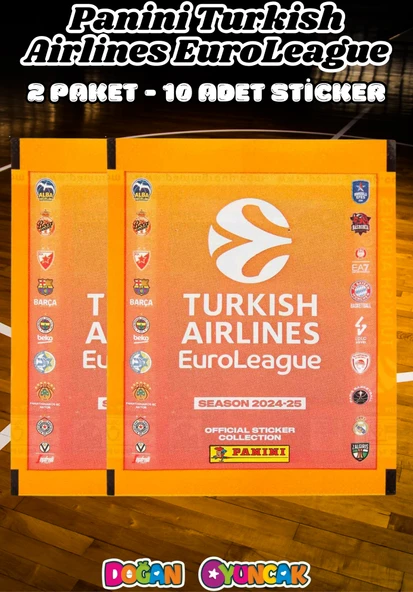 Turkish Airlines Euroleague Çıkartma Paketi (2 Paket) - Basketbol EuroLeague Sticker Çıkarmaları Panini Basketbol ürün görseli 1