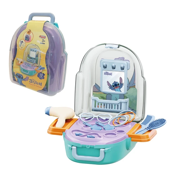Stitch Güzellik Seti Sırt Çantası - Güzellik Setleri - Kuaför Oyuncak Seti - Disney Stitch Makyaj Seti ürün görseli 1