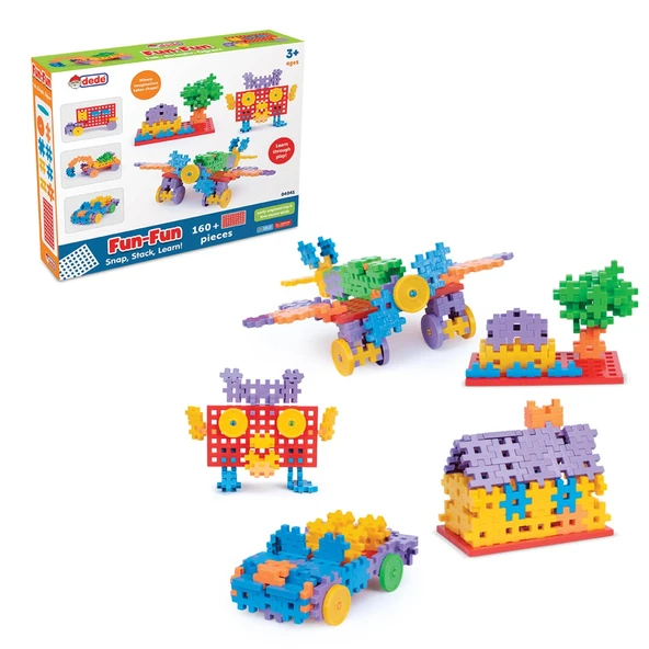 FunFun Puzzle (160 Parça) - Lego Setleri - Geometrik Oyuncak - Fun-Fun - Kare Bloklar ürün görseli 1