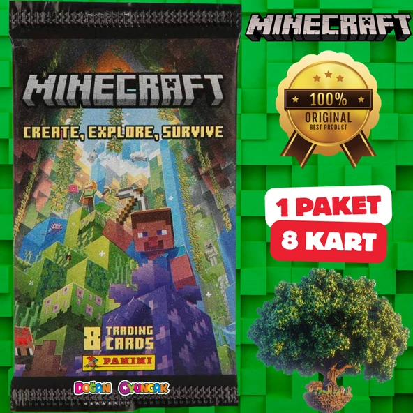 Orijinal Minecraft Treadin Card - Minecraft Oyun Kartları - Minecraft Koleksiyonluk Kartı Minecraft Kart ürün görseli 1