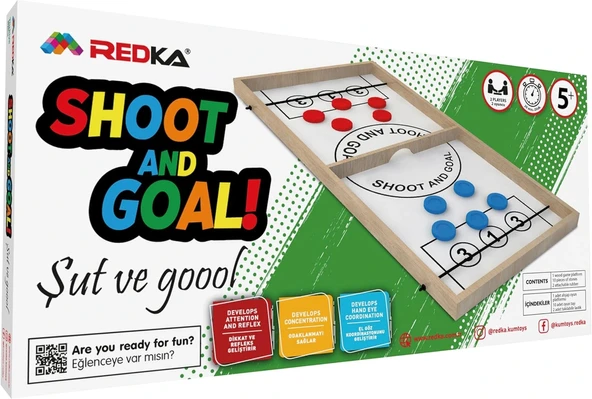 Ahşap Şut ve Gol Oyunu - Ahşap Oyuncaklar - Fast Finger Oyunu - Redka Şut ve Gol Oyunu ürün görseli 1