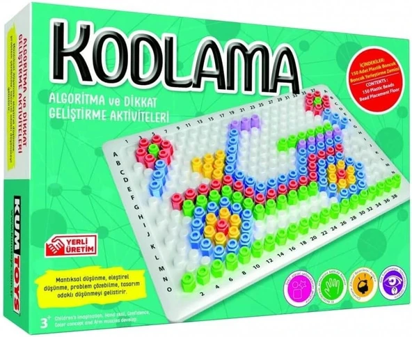 Kumtoys Kodlama Oyunu - Kordinat Oyunu - Bulmaca Yapımı - Kodlama Resim Oyunu ürün görseli 1