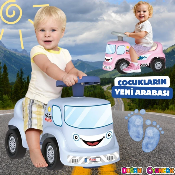 Go Hero İlk Arabam Mavi - Binmeli Araba İlk Arabam - Çocuk Arabası - İlk Adım Arabası - 4 Teker Araç ürün görseli 1
