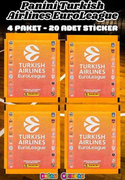 Turkish Airlines Euroleague Çıkartma Paketi (4 Paket) - Basketbol EuroLeague Sticker Çıkarmaları Panini Basketbol ürün görseli 1